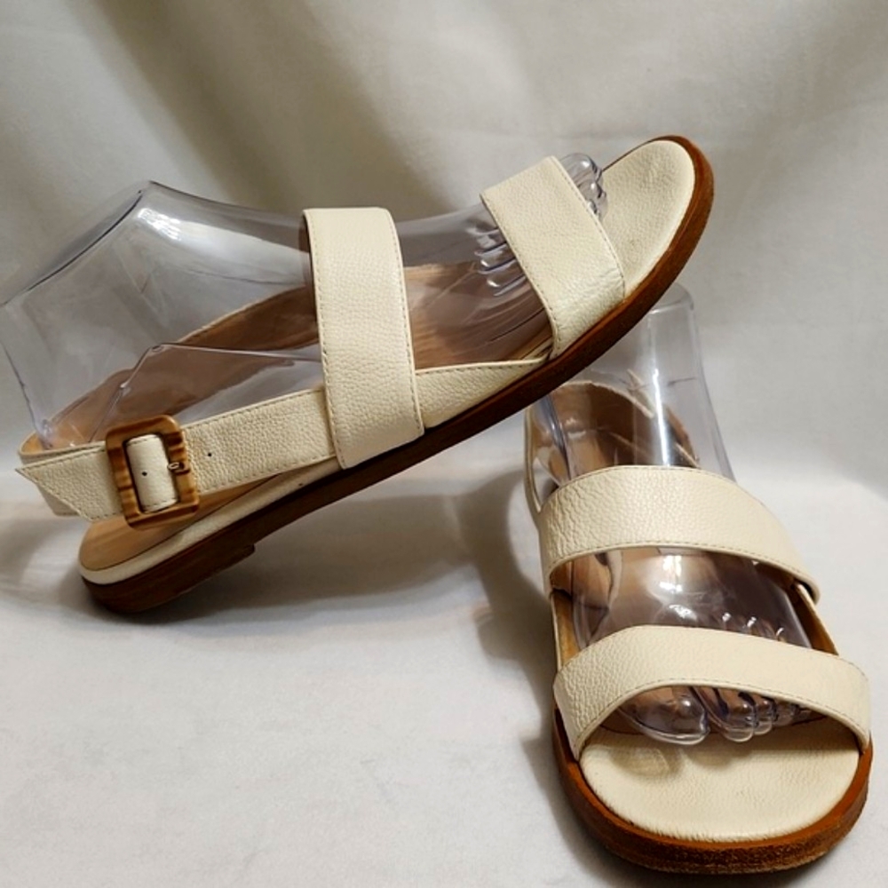 Jimmy Choo London Open Toe Leather Elegant Cream Sandals (w size 39.5) - Picture 4 of 14
